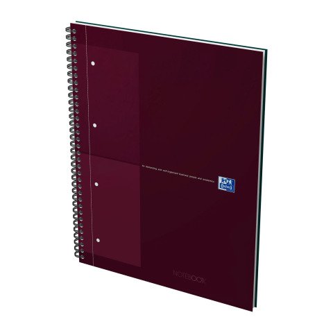 Cuaderno espiral Oxford Notebook 23 x 29,5 cm 5 x 5 - 160 páginas rojo