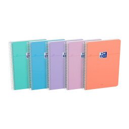 Spiraalblok Oxford Smart 15,5 x 21,5 cm in pastelkleuren assorti 5 x 5 - 160 pagina's