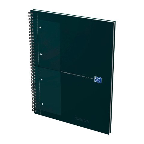 Cuaderno espiral Oxford Notebook 23 x 29,5 cm 5 x 5 - 160 páginas negro