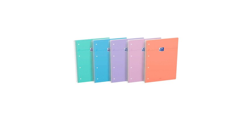 Cahier spirale Oxford Smart 23 x 29,7 cm assorti pastel 5 x 5 - 160 pages