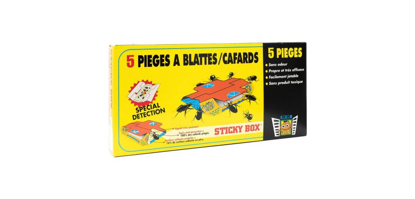 Pièges à cafards Sticky Box - Lot de 5