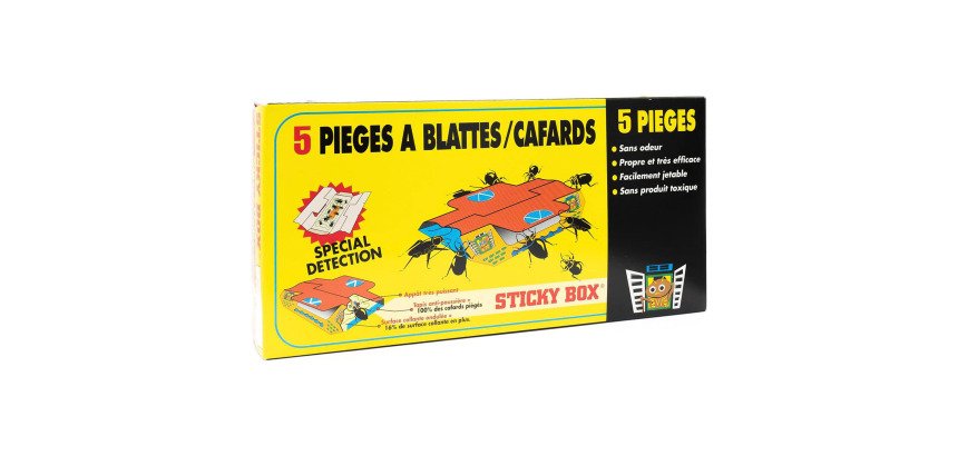 Pièges à cafards Sticky Box - Lot de 5