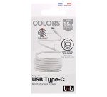 T'nB câble USB-C vers USB-C gaine magnétique 1,5 m couleur