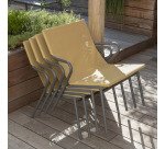 Fauteuil bas assise grand-confort HORIZON - 1 place -  Toile Batyline® DUO - Pied gris