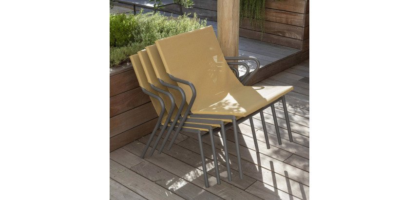 Fauteuil bas assise grand-confort HORIZON - 1 place -  Toile Batyline® DUO - Pied gris