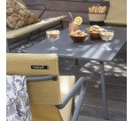 Fauteuil bas assise grand-confort HORIZON - 1 place -  Toile Batyline® DUO - Pied gris