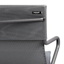 Fauteuil bas assise grand-confort HORIZON - 1 place -  Toile Batyline® DUO - Pied gris