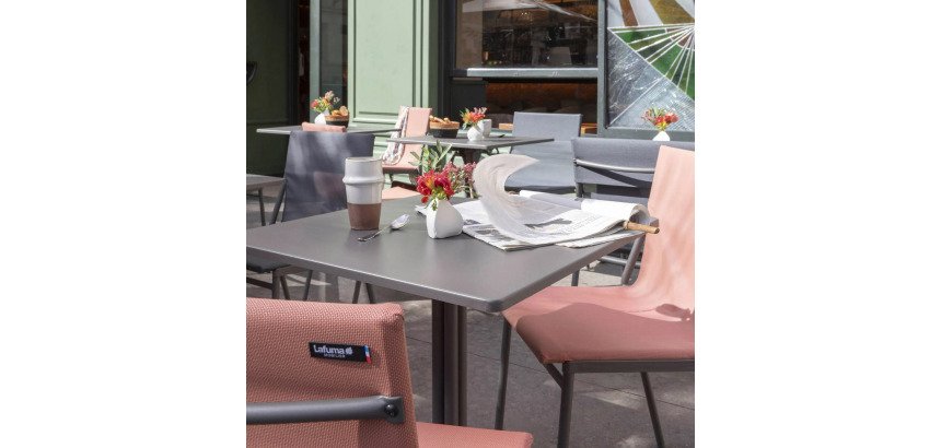 Chaise assise grand-confort HORIZON - Toile Batyline - Pied acier gris