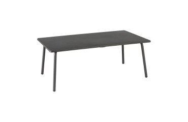 Table basse rectangulaire d'extérieur HORIZON - H 41 x L 102 x P 59 cm - Gris - Acier