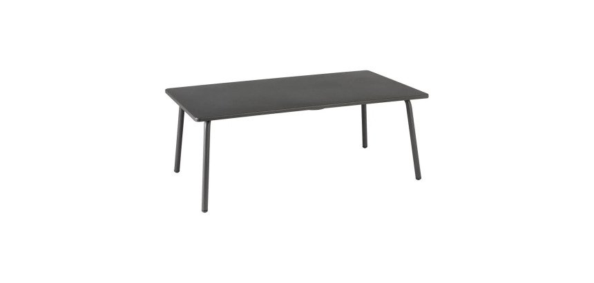 Table basse rectangulaire d'extérieur HORIZON - H 41 x L 102 x P 59 cm - Gris - Acier