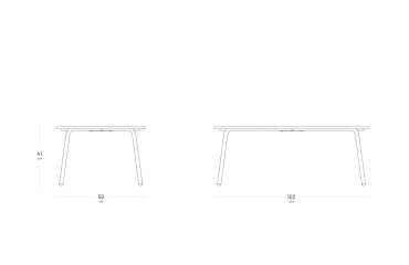 En_table basse metal horizon 102 x 59 cm
