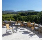 Chaise assise grand-confort HORIZON - Toile Batyline - Pied acier gris