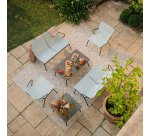 Table basse rectangulaire d'extérieur HORIZON - H 41 x L 102 x P 59 cm - Gris - Acier