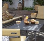 Table basse rectangulaire d'extérieur HORIZON - H 41 x L 102 x P 59 cm - Gris - Acier