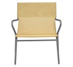 Fauteuil bas assise grand-confort HORIZON - 1 place -  Toile Batyline® DUO - Pied gris