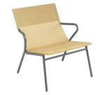 Fauteuil bas assise grand-confort HORIZON - 1 place -  Toile Batyline® DUO - Pied gris