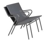 Fauteuil bas assise grand-confort HORIZON - 1 place -  Toile Batyline® DUO - Pied gris