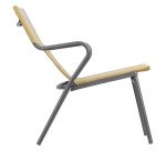 Fauteuil bas assise grand-confort HORIZON - 1 place -  Toile Batyline® DUO - Pied gris