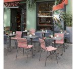 Chaise assise grand-confort HORIZON - Toile Batyline - Pied acier gris