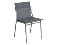 Chaise assise grand-confort HORIZON - Toile Batyline - Pied acier gris