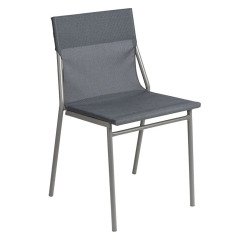 Chaise assise grand-confort HORIZON - Toile Batyline - Pied acier gris