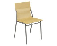 Chaise assise grand-confort HORIZON - Toile Batyline - Safran - Pied acier gris