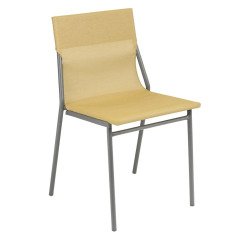 Chaise assise grand-confort HORIZON - Toile Batyline - Pied acier gris