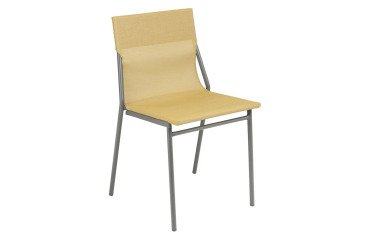 Chaise assise grand-confort HORIZON - Toile Batyline - Pied acier gris