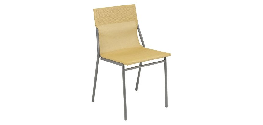 Chaise assise grand-confort HORIZON - Toile Batyline - Pied acier gris