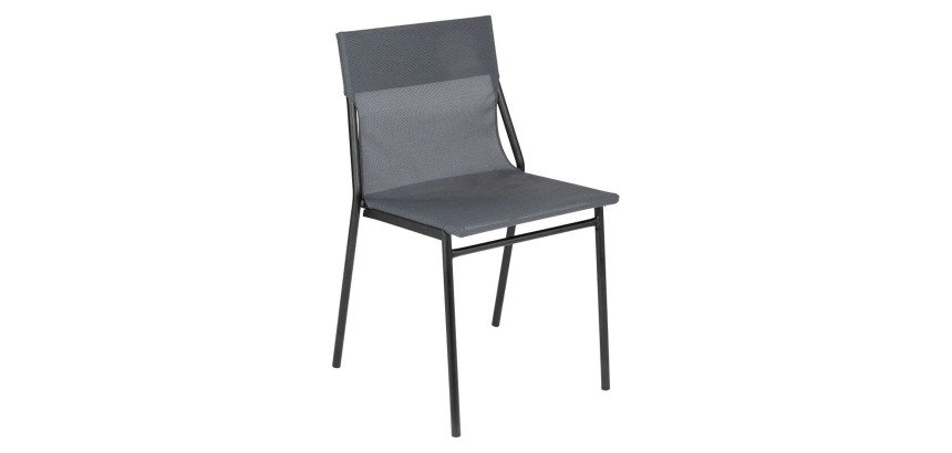 Chaise assise grand-confort HORIZON - Toile Batyline - Pied acier noir