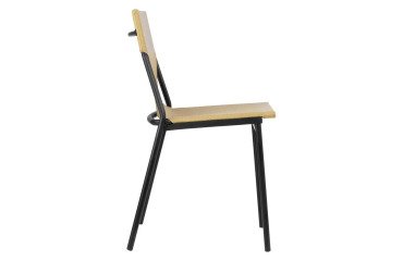Stoel groot comfort HORIZON - Batyline stof - Zwarte stalen poot