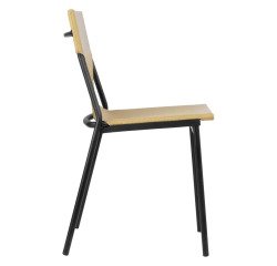 Chaise assise grand-confort HORIZON - Toile Batyline - Pied acier noir