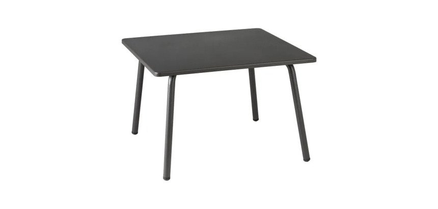 Table basse carrée d'extérieur HORIZON - H 41 x L 59 x P 59 cm - Gris - Acier
