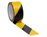 Danger warning tape black / yellow 48 mm x 20 m