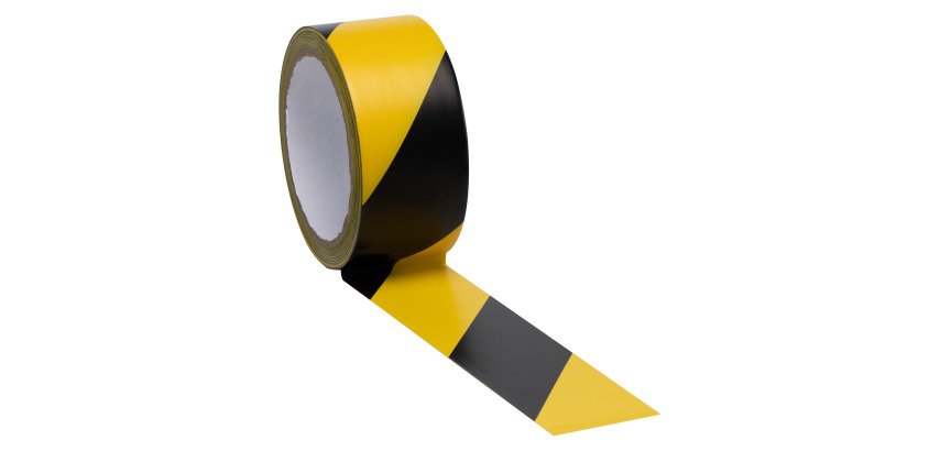 Band in Schwarz / Gelb zur Gefahrsignalisierung 48 mm x 20 m