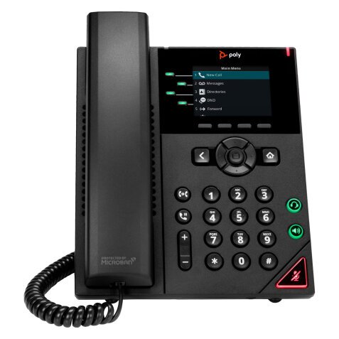 POLY Téléphone IP VVX 250 à 4 lignes et compatible PoE