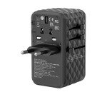 Adaptateur universel de voyage Verbatim UTA-06 GaN III avec 2 ports USB-C PD 100 W et QC 4+ et 2 ports USB-A QC 3.0
