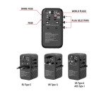 Adaptateur universel de voyage Verbatim UTA-06 GaN III avec 2 ports USB-C PD 100 W et QC 4+ et 2 ports USB-A QC 3.0