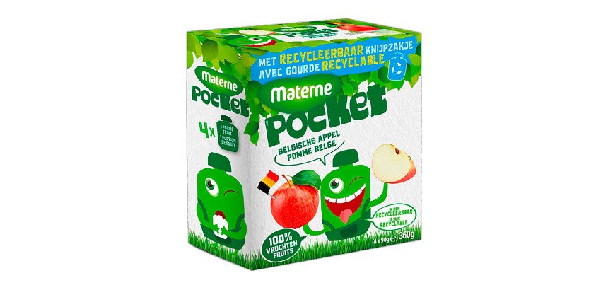Pack de 4 compote de pommes Materne - Gourde de 90 g
