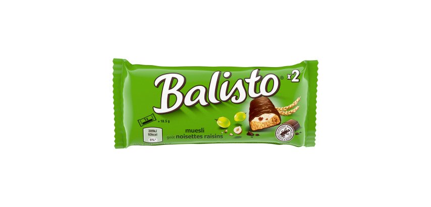Hazelnut and raisin muesli bar Balisto - 37 g