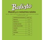 Barre muesli noisettes raisins Balisto - 37 g
