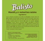 Barre muesli noisettes raisins Balisto - 37 g