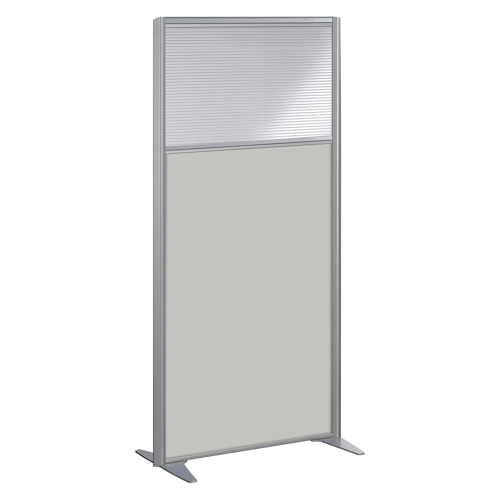 Cloison B-zen semi vitrée bois H 160 x P 81 cm - Pied fixe aluminium