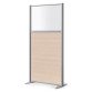 Scheidingswand B-zen halfglas en hout H 160 x D 81 cm - Vast aluminium onderstel