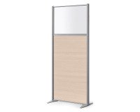 Cloison b-zen semi vitree bois h180 p81 hetre avec pied fixe