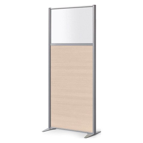 Cloison b-zen semi vitree bois h180 p81 hetre avec pied fixe