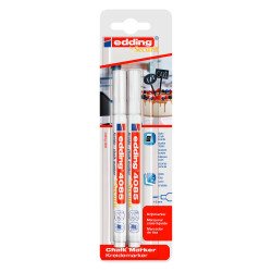 **Whiteboard marker Edding 4085, bullet tip 1-2mm, white - Pack of 2**