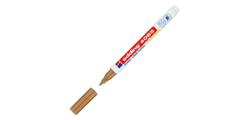 Edding 4085 chisel tip erasable chalk marker 1 to 2 mm gold