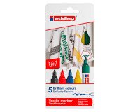 Marqueur permanent pour textile Edding 4500 pointe ogive 2 à 3 mm - Pochette de 5