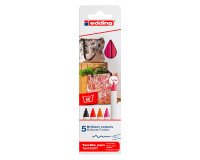 Marqueur permanent pour textile Edding 4600 pointe ogive 1 mm - Pochette de 5